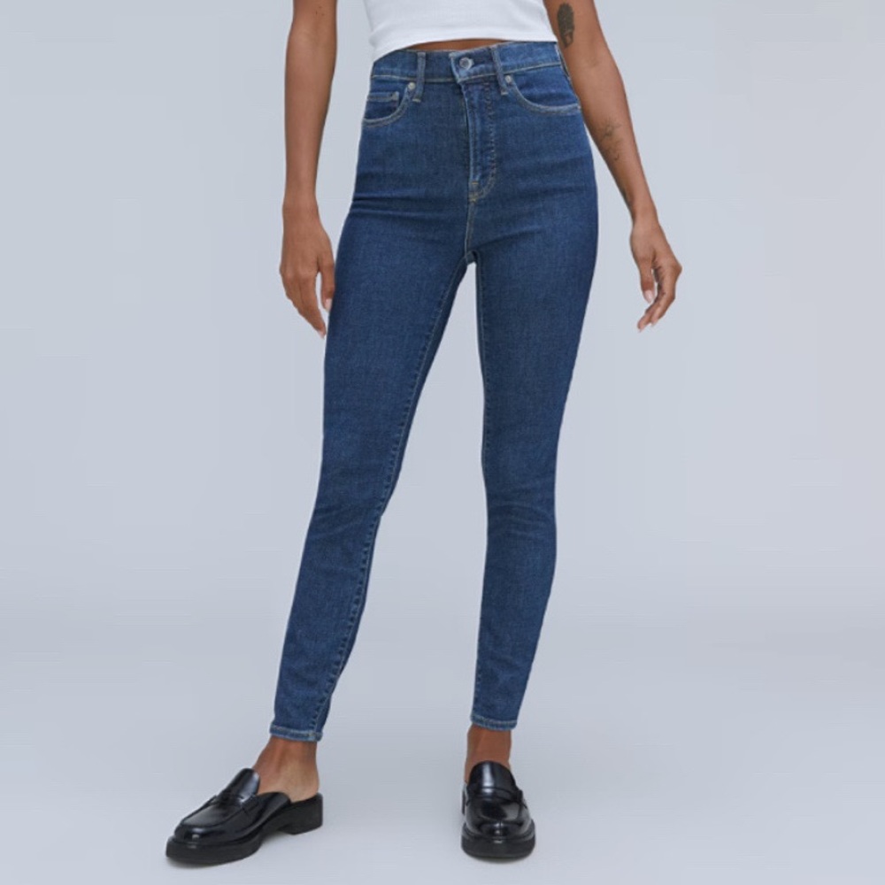 Everlane Way High Mid Blue Wash Skinny Jeans